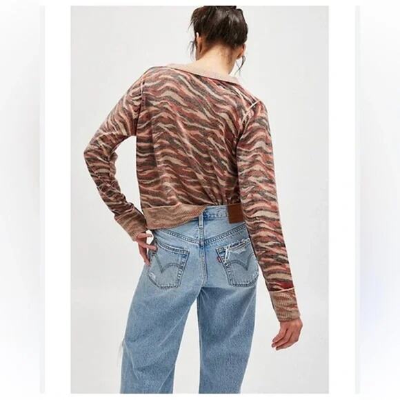 NWOT Free People Nocturnal Patterned Cashmere Cardigan sweater Sm - Picture 3 of 5